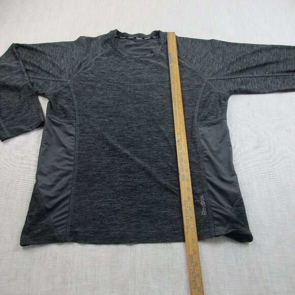 Reebok Active Shirt‎ Mens XL Gray Space Dye Stretch Long Sleeve Slim Performance - Picture 8 of 10